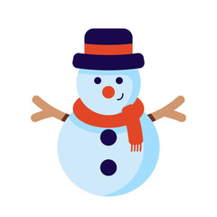 snowman with hat and scarf
