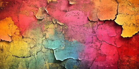 Obraz premium Abstract Colorful Cracked Wall Texture Background