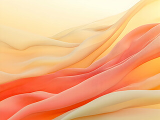 Obraz premium Abstract Orange & Beige Fabric Waves Illustration