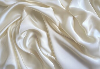 Obraz premium Elegant Draped Creamy White Satin Fabric Texture