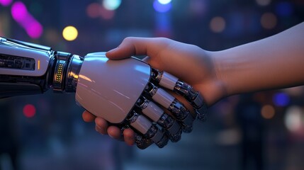 Human and Robot Handshake: A Symbiotic Future