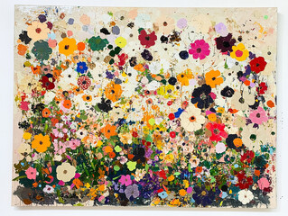 Abstract oil painting flowers wallpaper, art oil painting background