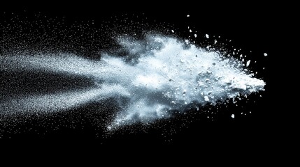 Fototapeta premium Explosive powder burst studio setting high-speed photography black background dynamic motion