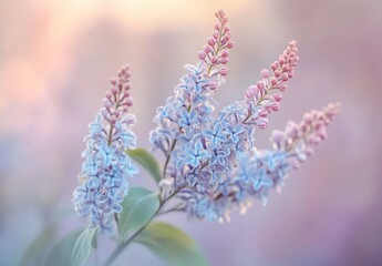 Fototapeta premium Pastel Lilac Blossoms Spring Floral Macro Photography