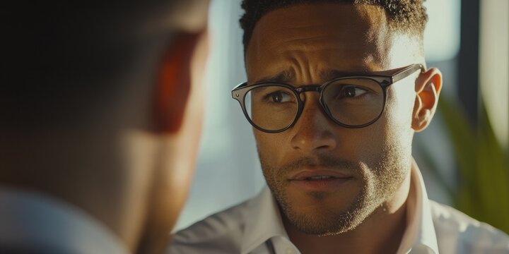 Surprised Businessman in Meeting