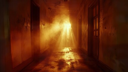 Mysterious Abandoned Hallway: Exploring the Eerie Depths of a Forgotten Building