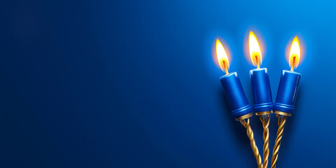 Fototapeta premium Hanukkah Lights Decorating Room with Soft Blue Glow