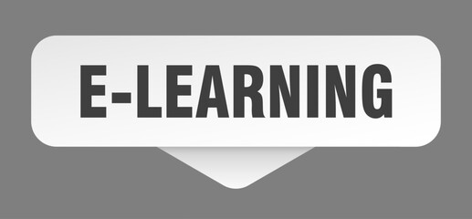 E-LEARNING banner, button, sign on transparent background