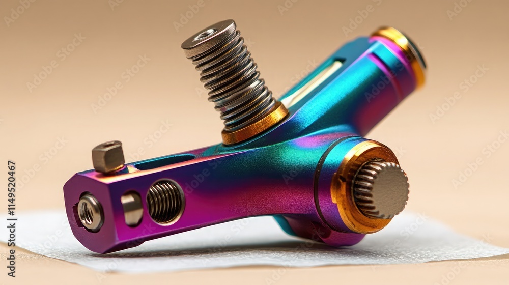 Aufkleber colorful and unique mechanical component with intricate design and detail, showcasing a blend of vib