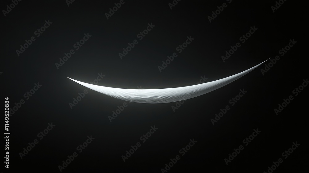 Poster minimalist abstract design featuring a smooth curved shape against a dark background, highlighting l