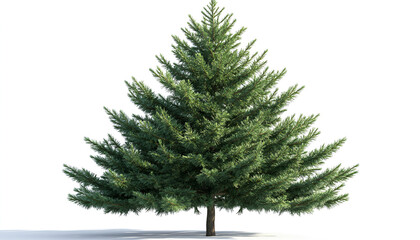 Fototapeta premium Evergreen Tree Isolated on White Background