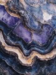 Obraz premium Purple Blue Marble Slab Close-Up