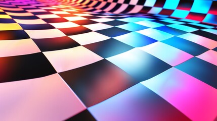 Obraz premium An abstract, wavy checkered pattern.