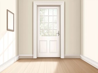 Empty Room with Door and Picture