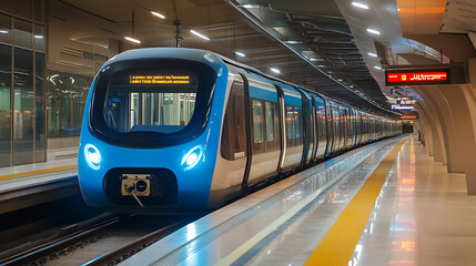 Fototapeta premium Traveling by train, the prosperity, the beauty of convenient and fast travel