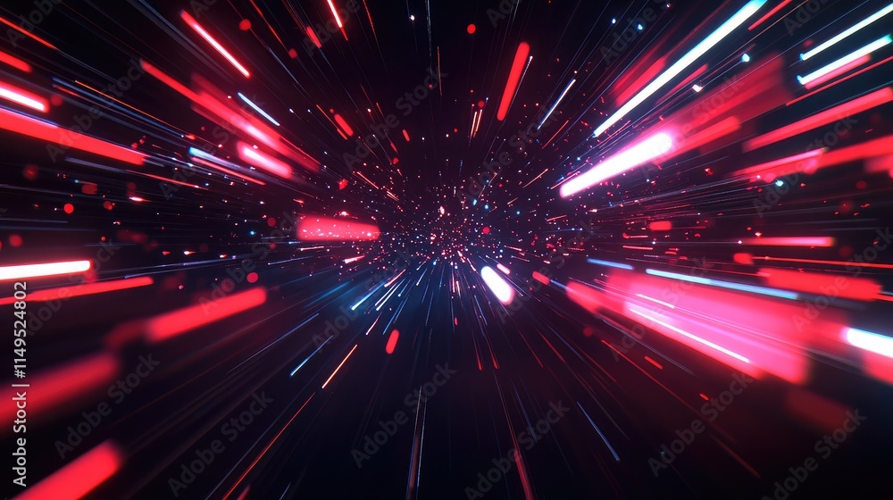 Aufkleber abstract light speed background featuring vibrant red and blue streaks, creating an illusion of moti