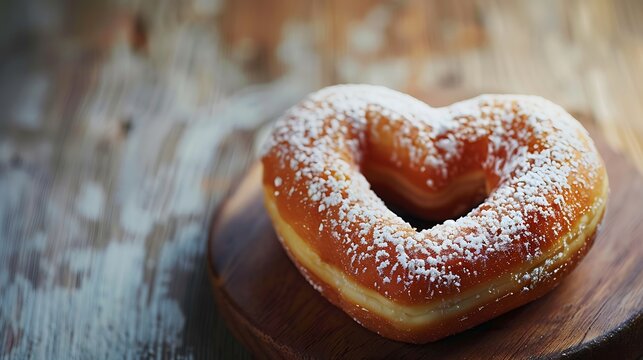 A heart shaped donut ideal for a romantic valentine day or intimate occasion