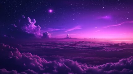 Violet neon glow sky background