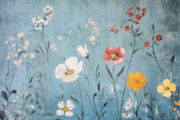 Abstract oil painting flowers wallpaper, art oil painting background