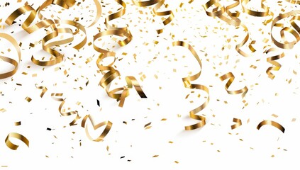Golden Confetti and Streamers Celebration