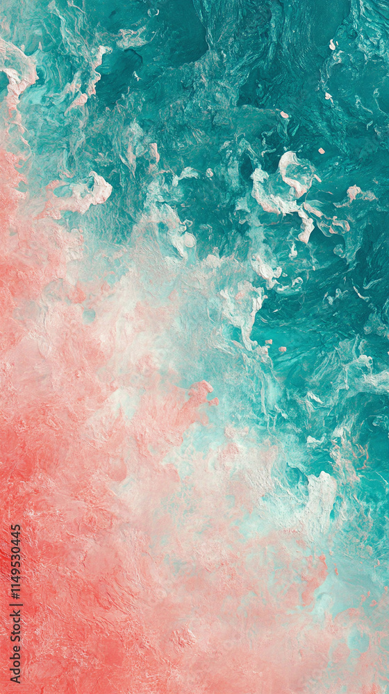 Poster dynamic pastel gradient background blending aqua and azalea pink with a delicate white noise texture