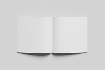 Blank square magazine mockup - 3D ilustration
