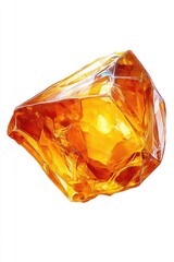 Yellow Diamond on White Background