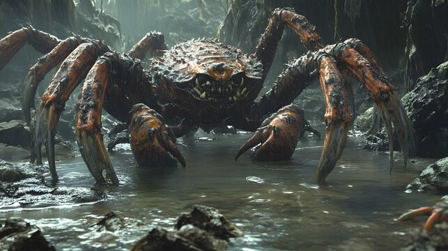 A massive toxic swamp with venomous creatures lurking in the murky water