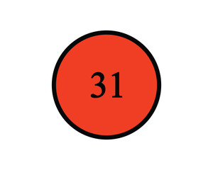 Thirty One icon vector symbol design illustration