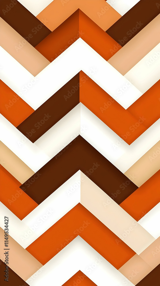 Poster abstract orange brown white chevron pattern background design for website banner. generative ai
