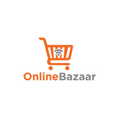 Online Bazaar Logo Simple Vector
