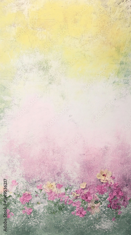 Poster pastel background with a gentle shift from soft yellow to azalea pink topped with a fine white noise
