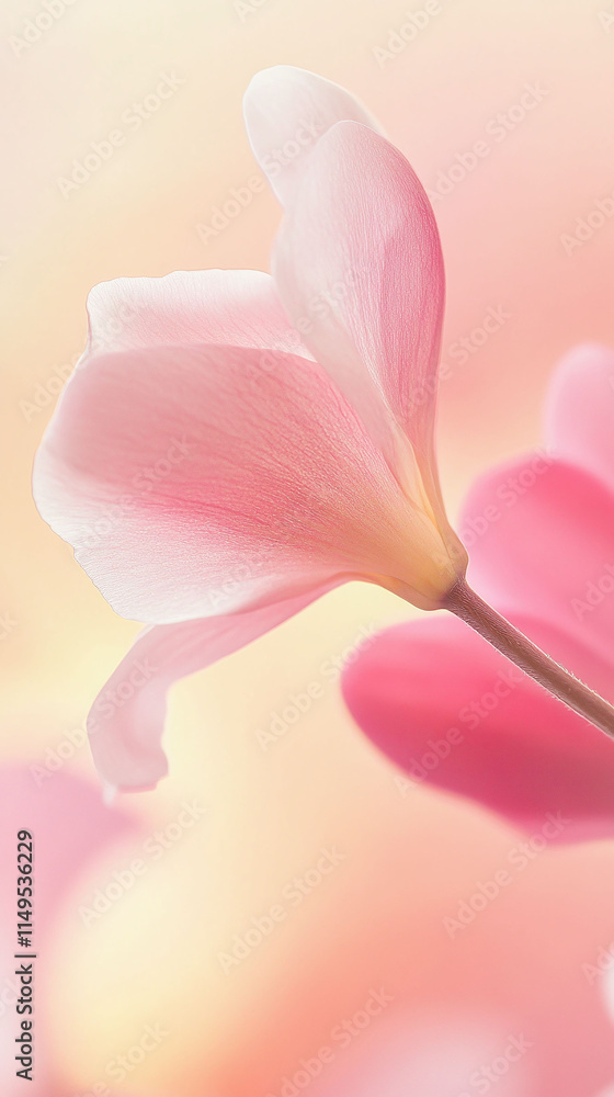 Poster pastel background with a gentle shift from soft yellow to azalea pink topped with a fine white noise