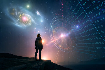 Secrets of the universe, frequency vibration and energy flow, tapping into unknown, science background, unconscious mind