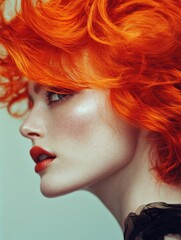 Fototapeta premium Woman with bright red hair