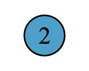 Number Two icon vector symbol design illustration