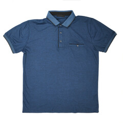 Naklejka premium Blue t-shirt template ready for your own graphics. Isolated on white.