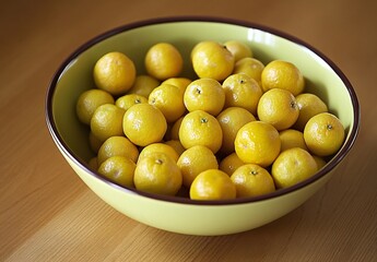 A Bowl of Fresh Juicy Yellow Kumquats
