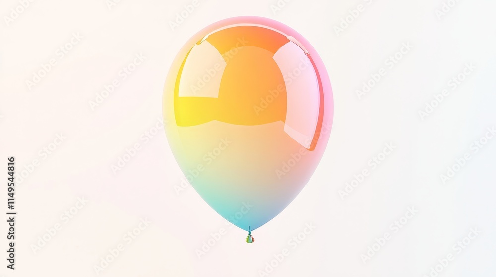 Aufkleber colorful gradient balloon with smooth texture floating in air against a light background