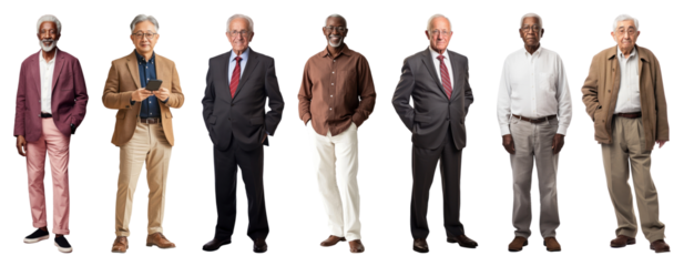 Business man full body png cut out element set, transparent background