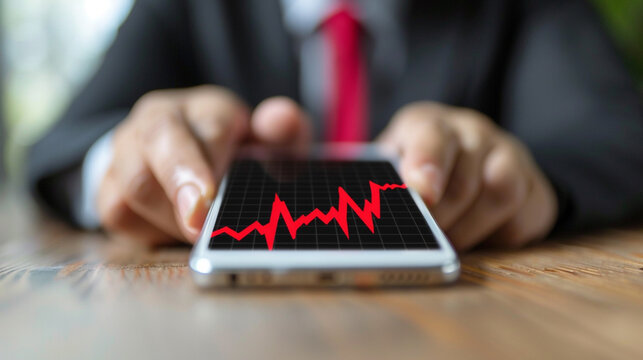 businessman holding tablet