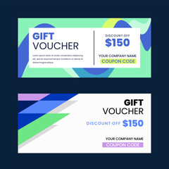 Colorful gift voucher horizontal banners