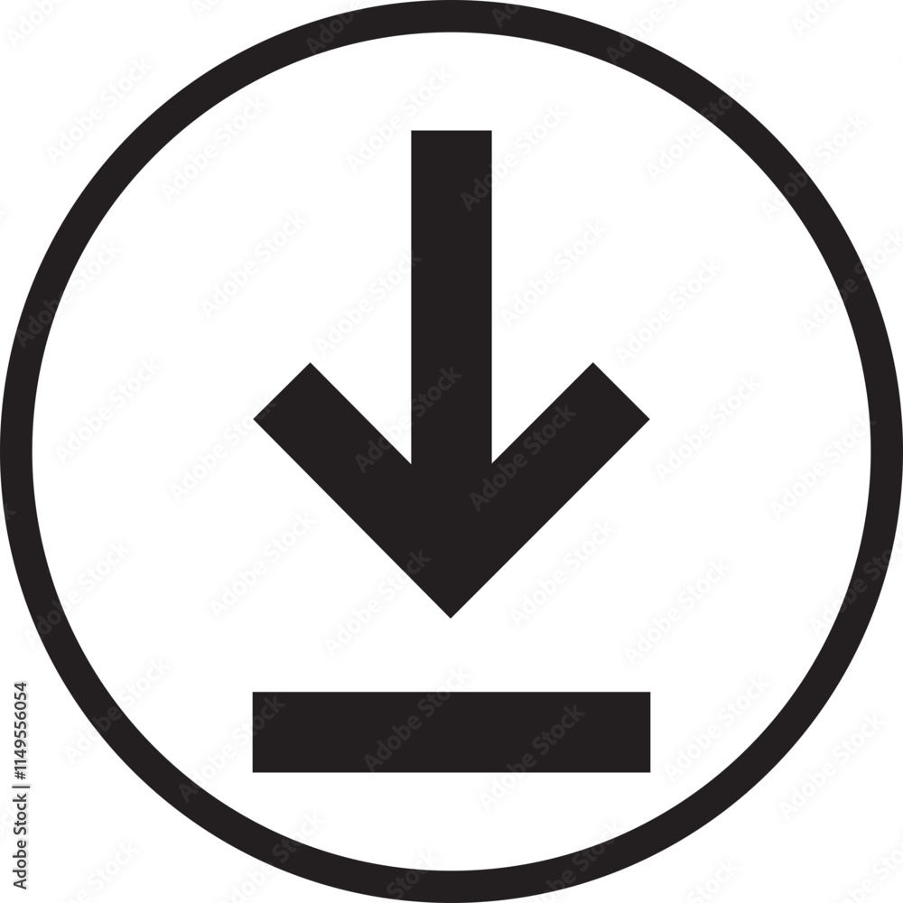 Poster download icon in flat style. install symbol. upload button. load symbol. software download arrow. sa