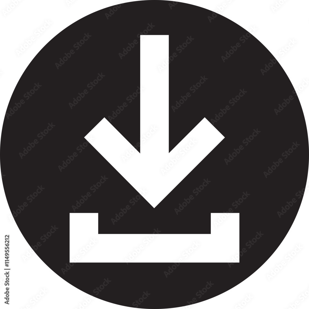 Poster download icon in flat style. install symbol. upload button. load symbol. software download arrow. sa