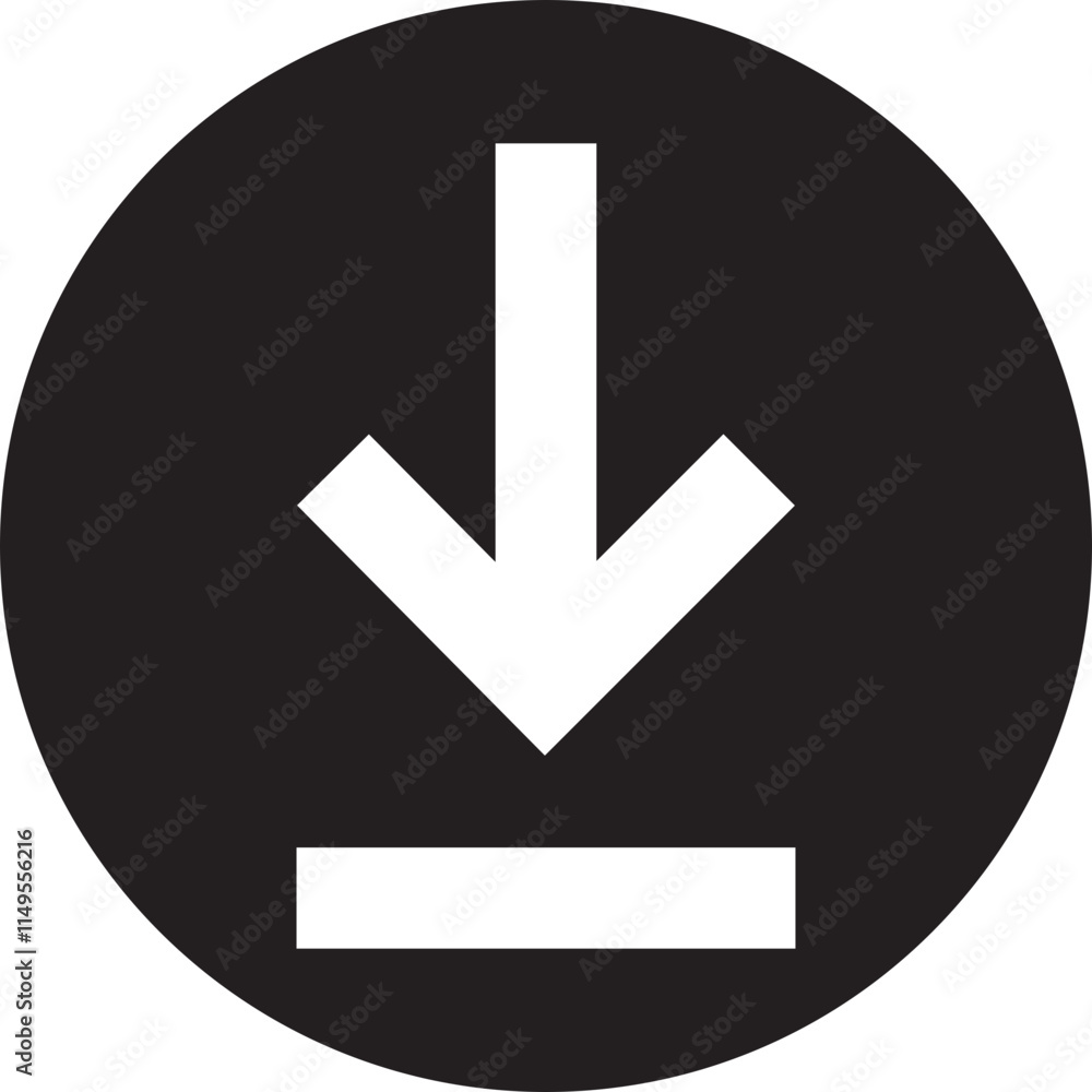 Poster download icon in flat style. install symbol. upload button. load symbol. software download arrow. sa