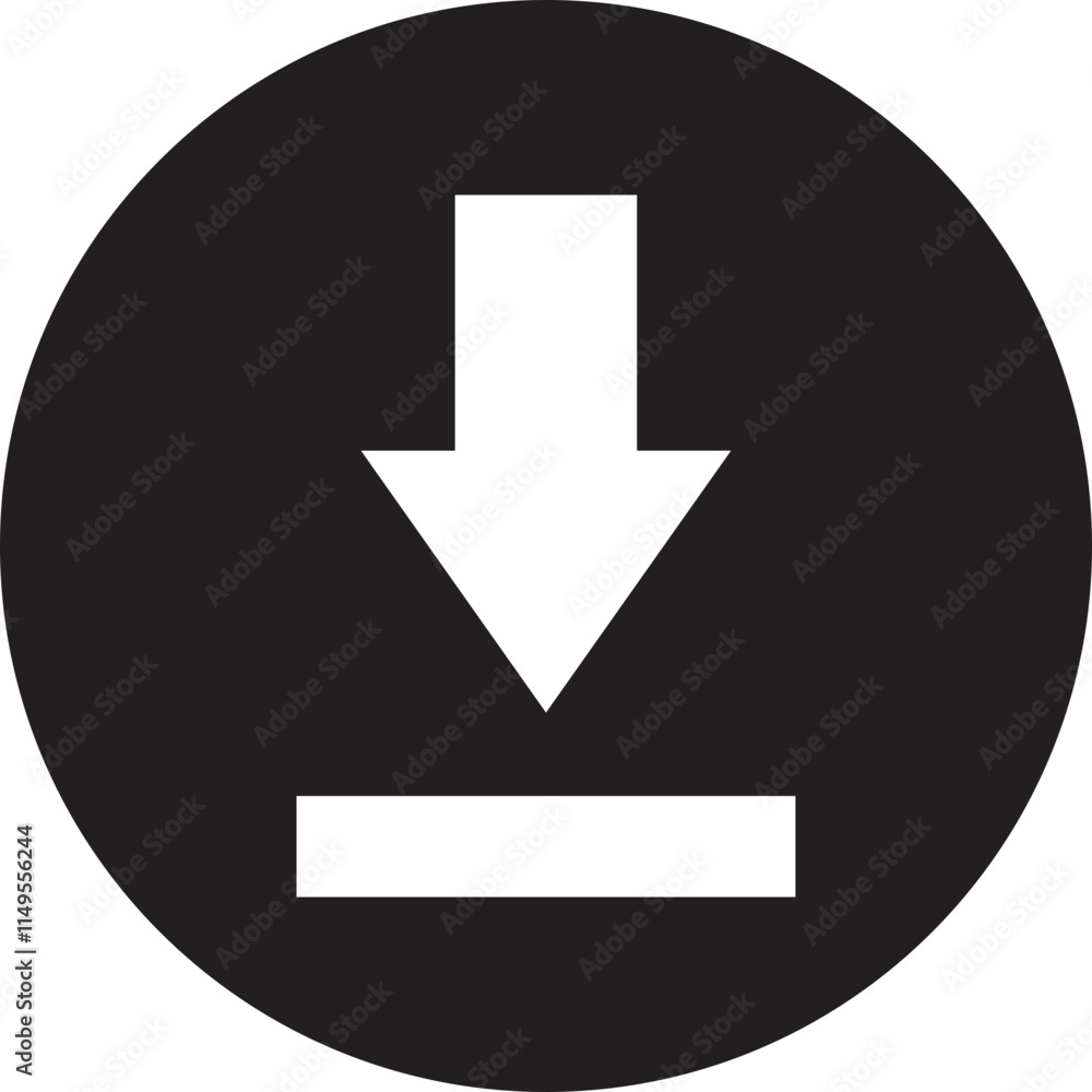 Poster download icon in flat style. install symbol. upload button. load symbol. software download arrow. sa