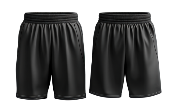The shorts are black and have a slim fit
