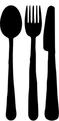 black and white utensils