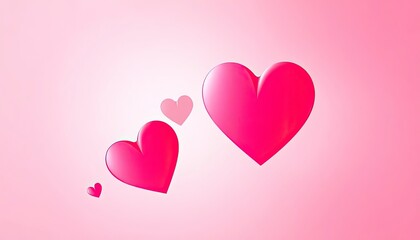 Abstract gradient hearts overlapping on a soft pink background for a modern Valentine theme.