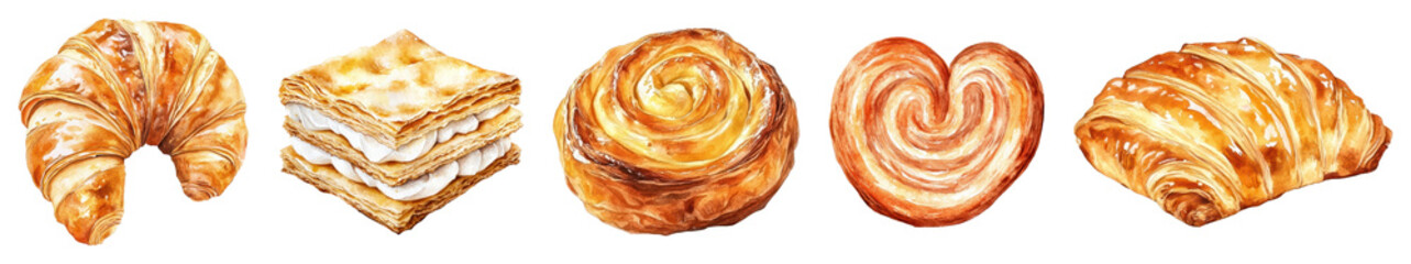 PNG bakery and pastry, element set on transparent background